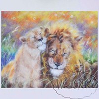 Картина из шерсти Львы