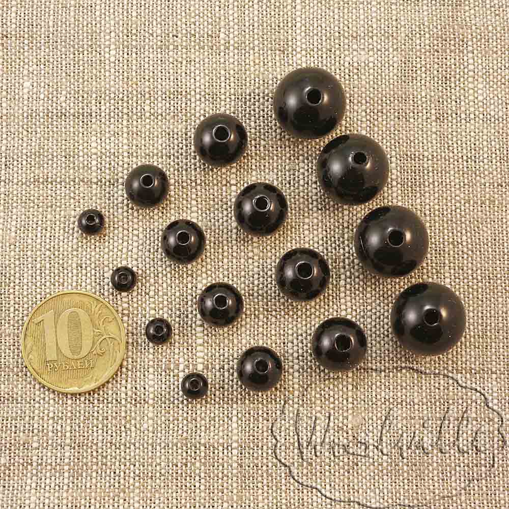 Глазки бусины черные 5 мм 2 шт