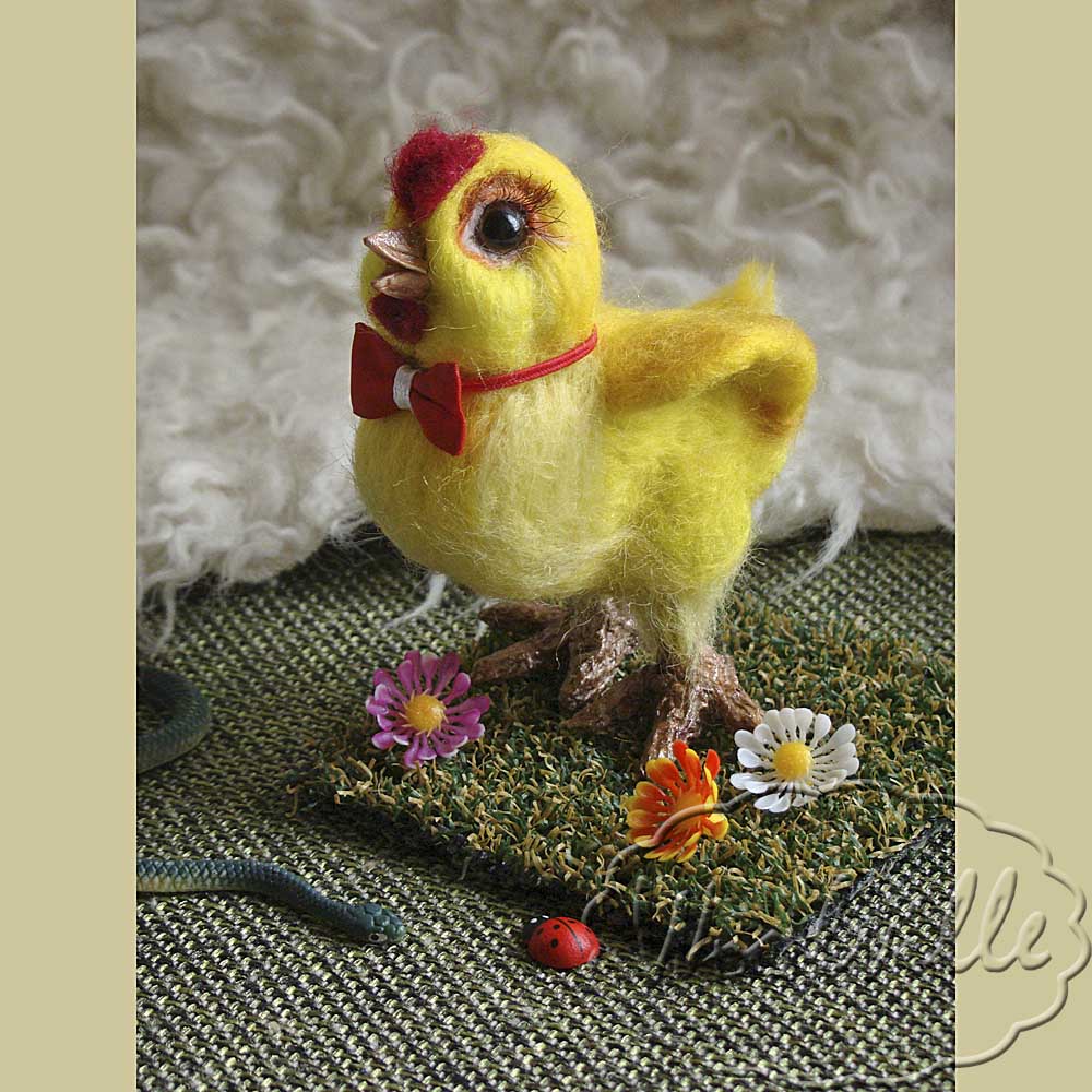 Валяная игрушка цыпленок цып