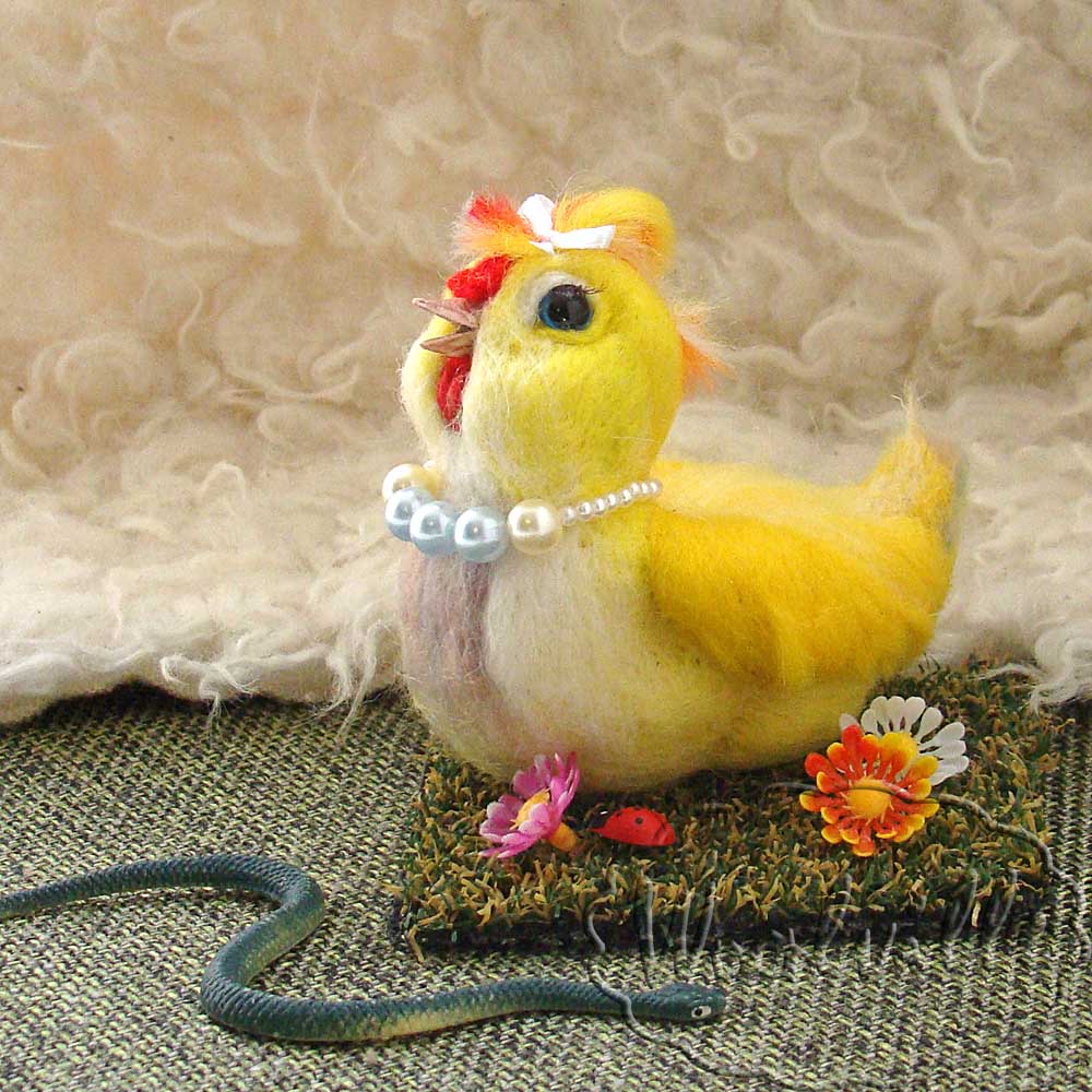 Игрушка из шерсти цыпленок Цыпа
