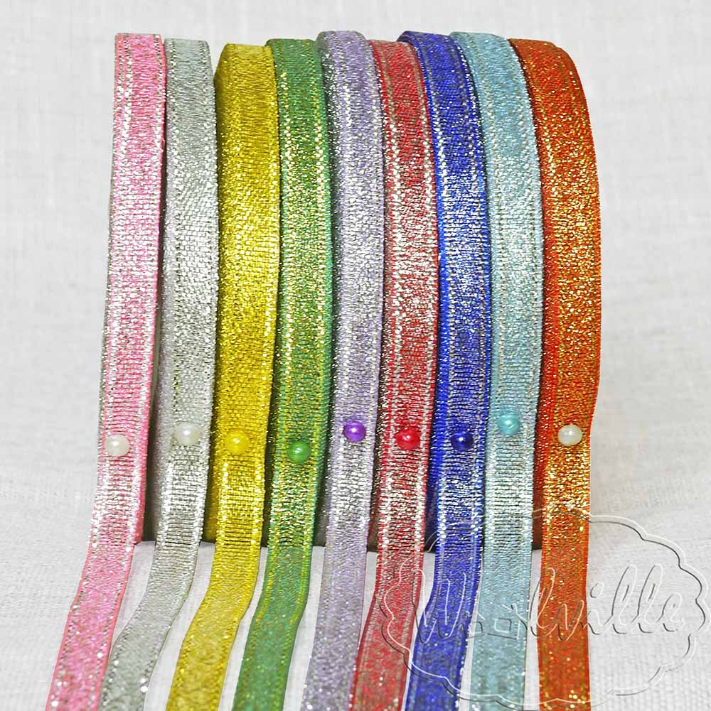 Лента оранжевая блестящая 7 мм