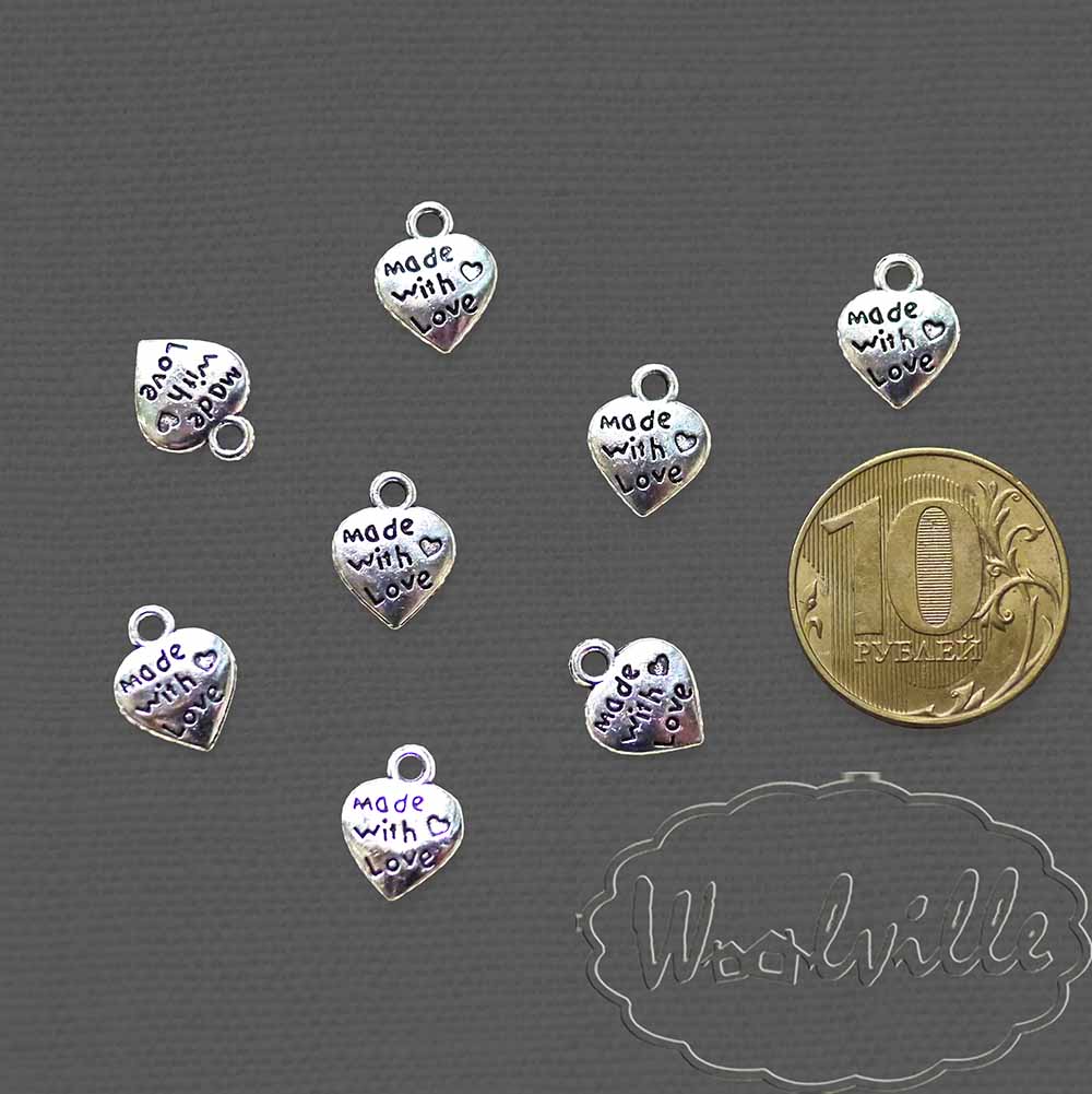 Подвеска сердечко made with love