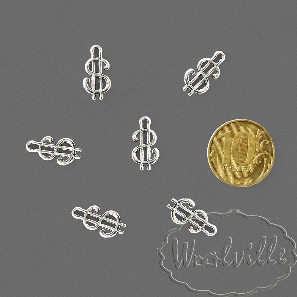 Кукольная миниатюра подвеска кулон доллар 17 мм