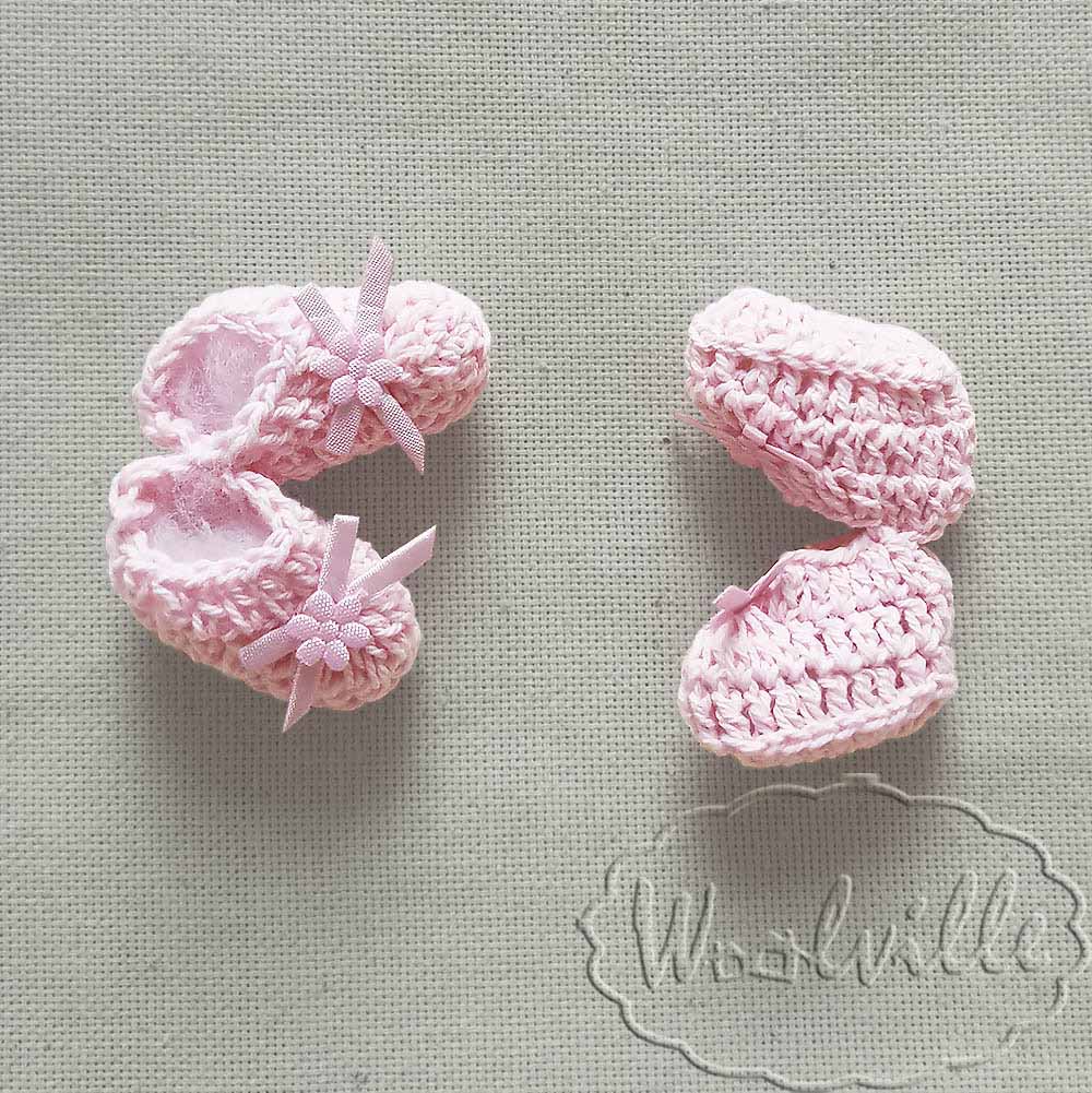 Кукольная миниатюра пинетки розовые 28 мм