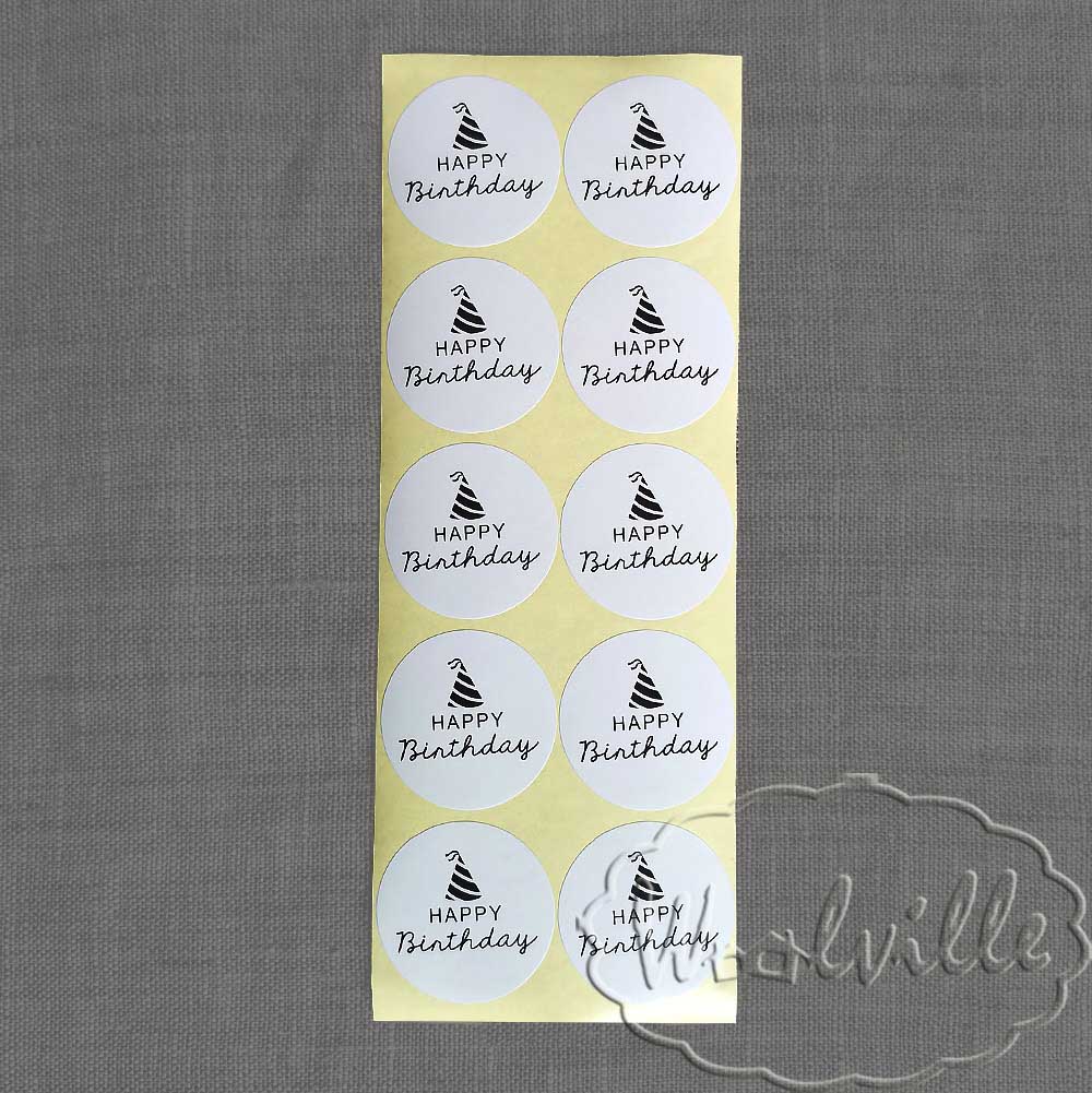 Наклейки Happy Birthday 10 шт