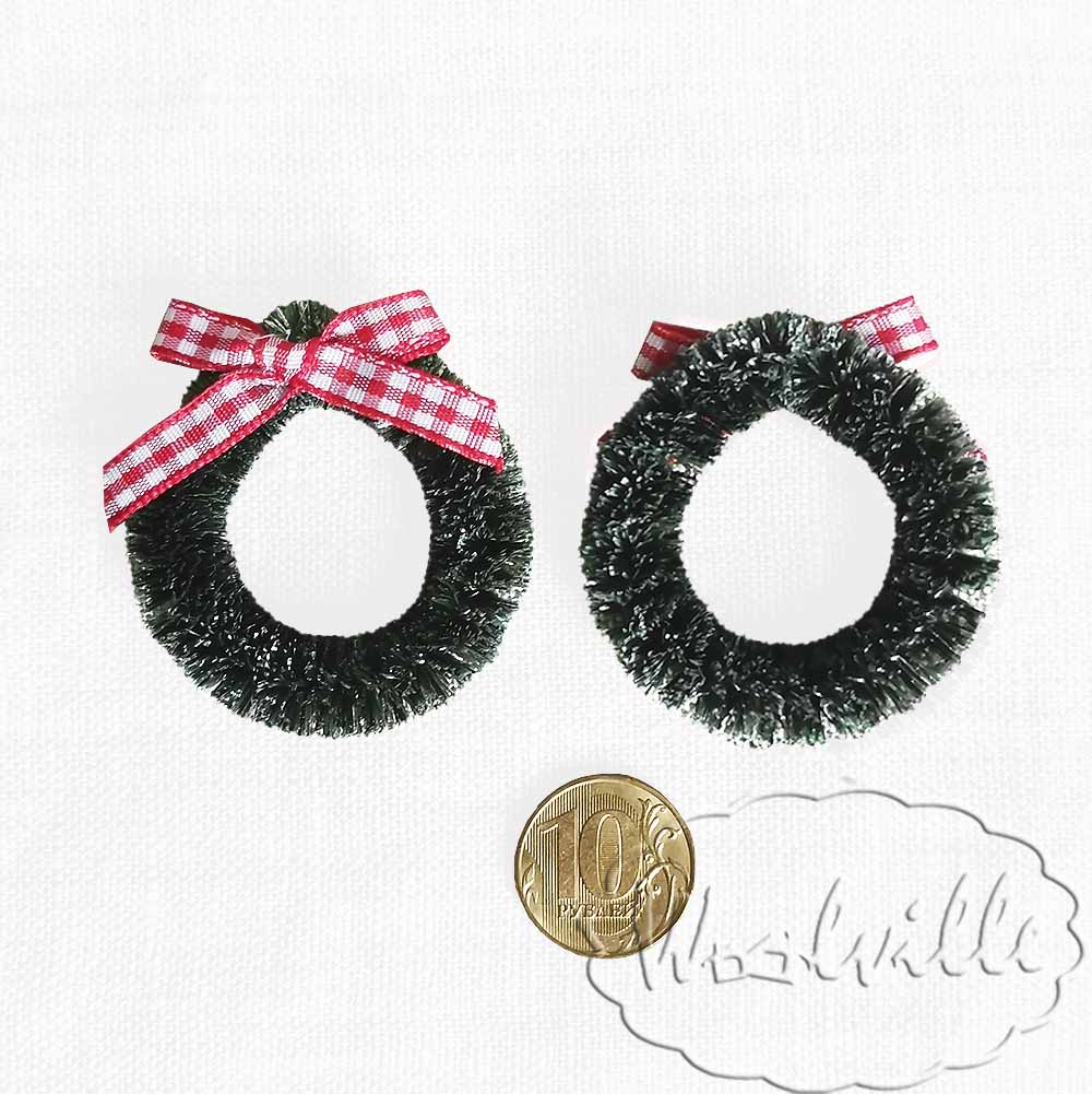 Миниатюра новогодний венок 5 см