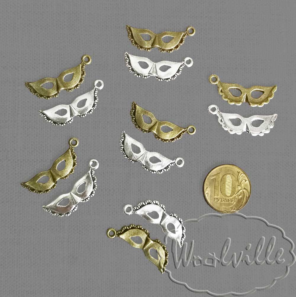 Миниатюра маска серебряная 31 мм