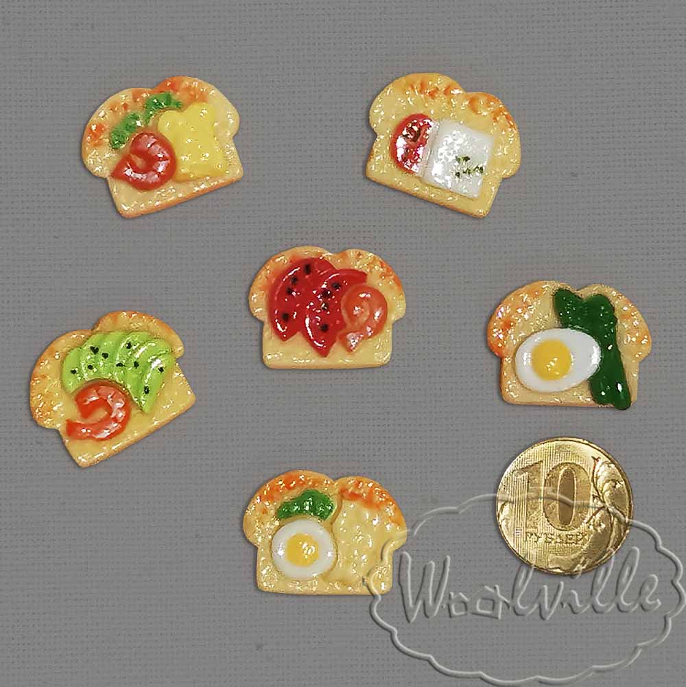 Кукольная миниатюра бутерброд 25 мм
