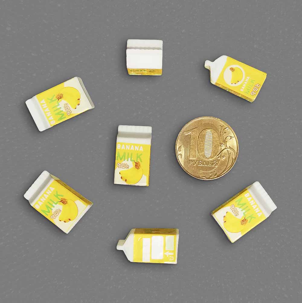 Кукольная миниатюра пакет с молоком 20 мм