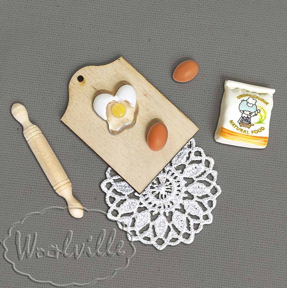 Кукольная миниатюра битое яйцо 16 мм