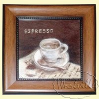 Картина из шерсти Эспрессо и мафин