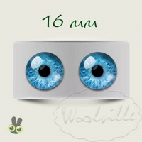 Глазки стеклянные голубые Н 16 мм 2 шт