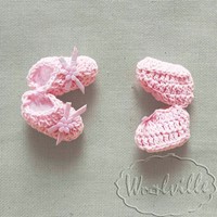 Кукольная миниатюра пинетки розовые 28 мм